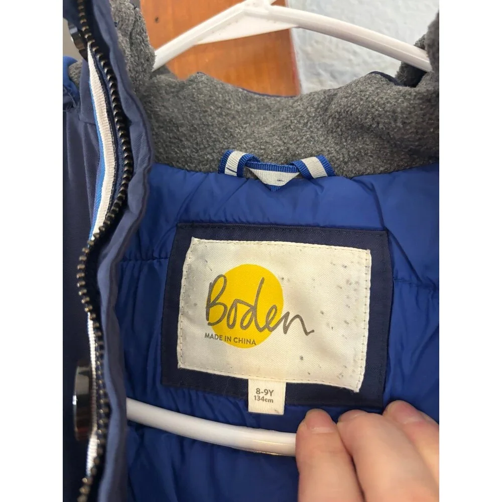 Mini Boden navy blue 8/9 winter parka coat jacket